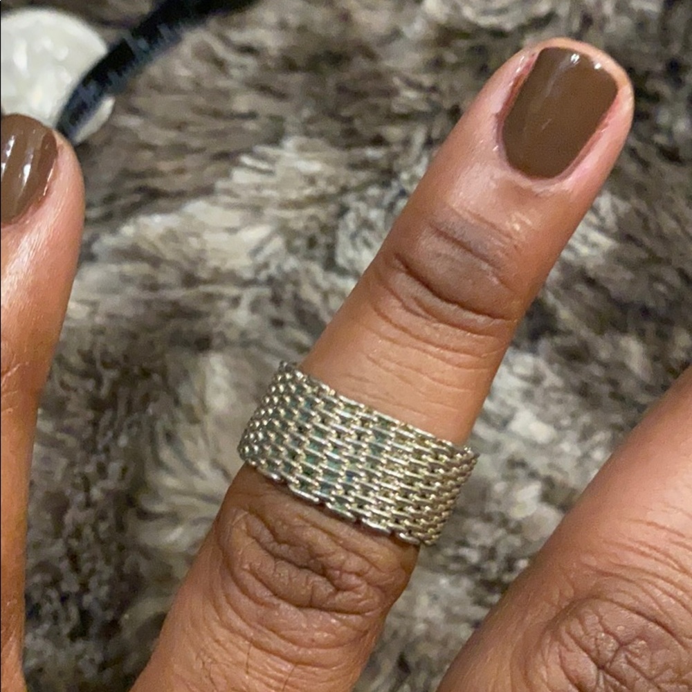 Flexible sterling silver mesh ring